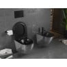 Mexen Lena miska wc Rimless z deską wolnoopadającą slim, duroplast, czarna mat/srebrna wzór łuski - 30224072