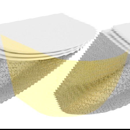 Mexen Lena miska wc Rimless z deską wolnoopadającą slim, duroplast, biała/złota wzór łuski - 30224008