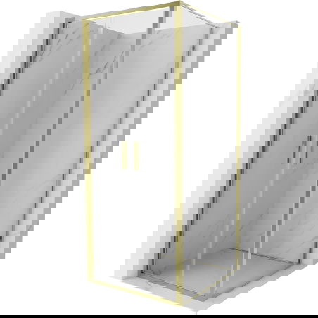 Mexen Exo kabina prysznicowa uchylna 120 x 120 cm, transparent, złota - 814-120-120-50-00