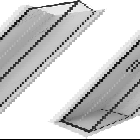 Mexen Exo kabina prysznicowa uchylna 120 x 120 cm, transparent, czarna - 814-120-120-70-00