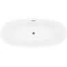 Mexen Luvo Slim wanna wolnostojąca 170 x 75 cm, biała, przelew gun gray szczotkowany - 52801707500-66