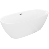 Mexen Luvo Slim wanna wolnostojąca 170 x 75 cm, biała, przelew gun gray szczotkowany - 52801707500-66