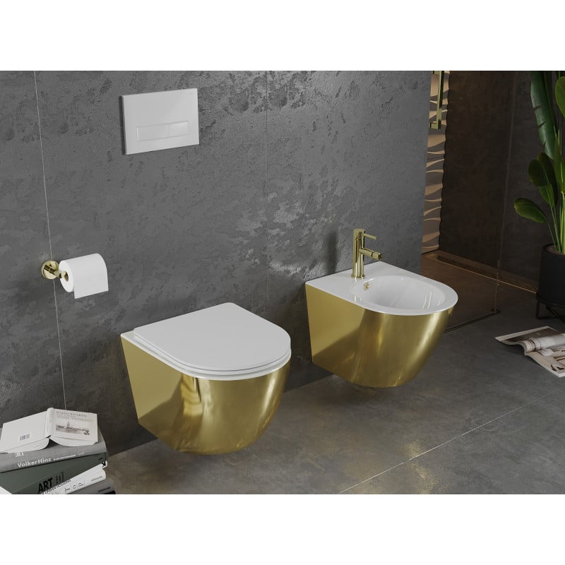 Mexen Lena bidet wiszący, biały/złoty - 35224806