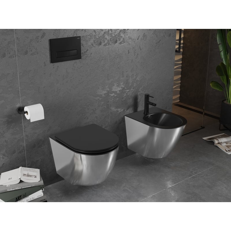 Mexen Lena bidet wiszący, czarny mat/srebrny - 35224874