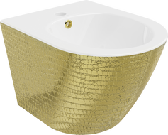 Mexen Lena bidet wiszący, biały/złoty wzór łuski - 35224808