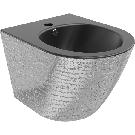 Mexen Lena bidet wiszący, czarna mat/srebrny wzór łuski - 35224872