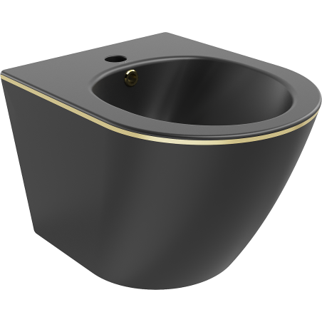 Mexen Lena bidet wiszący, czarny mat/złoty linia - 35224875