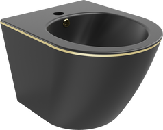 Mexen Lena bidet wiszący, czarny mat/złoty linia - 35224875