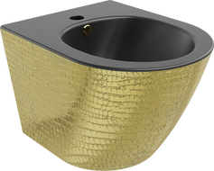 Mexen Lena bidet wiszący, czarny mat/złoty wzór łuski - 35224878