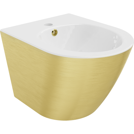 Mexen Lena bidet wiszący, biały/złoty wzór linie - 35224807