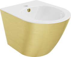 Mexen Lena bidet wiszący, biały/złoty wzór linie - 35224807