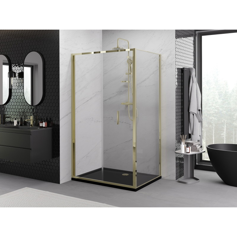 Mexen Exo-F kabina prysznicowa składana 110 x 80 cm, transparent, złota - 816-110-080-50-00