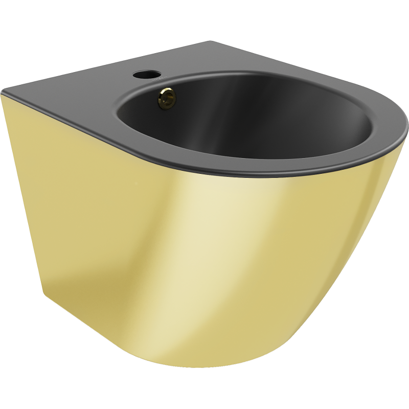 Mexen Lena bidet wiszący, czarny mat/złoty - 35224876