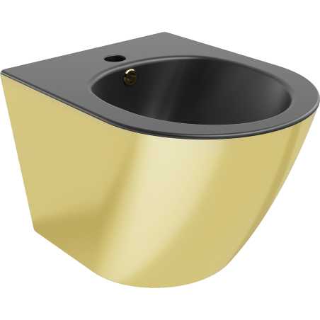 Mexen Lena bidet wiszący, czarny mat/złoty - 35224876