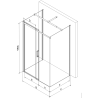 Mexen Omega-3S kabina prysznicowa 3-ścienna, rozsuwana 140x100 cm, transparent, chrom + brodzik Flat - 825-140-100-01-00-3s-4070