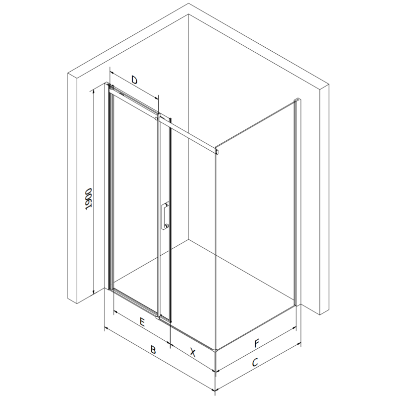 Mexen Omega kabina prysznicowa rozsuwana 140 x 100 cm, transparent, chrom - 825-140-100-01-00
