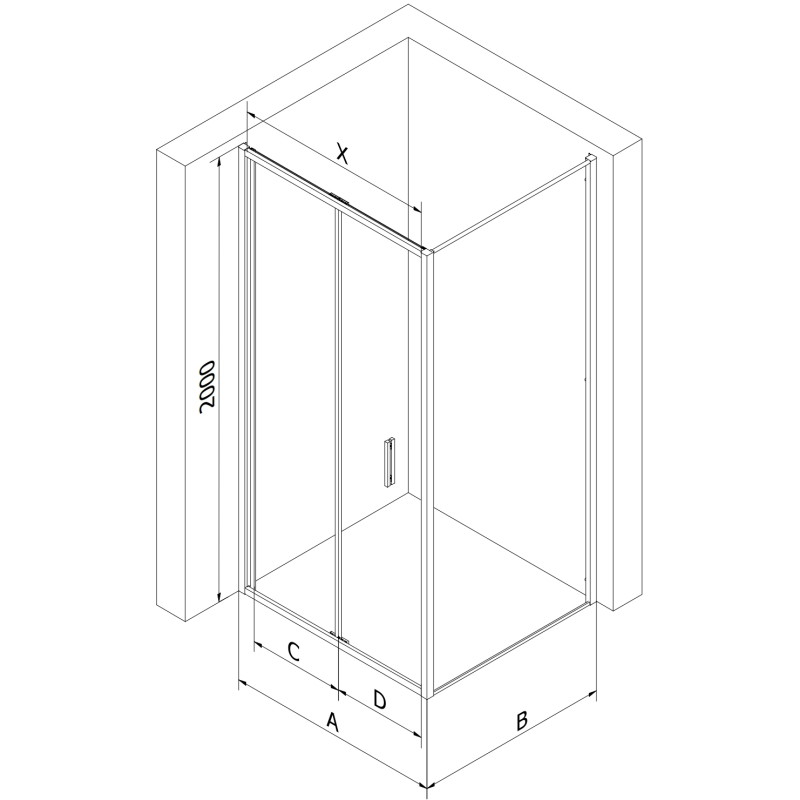 Mexen Exo-F kabina prysznicowa składana 120 x 95 cm, transparent, czarna - 816-120-095-70-00