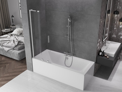Mexen Velar L parawan nawannowy 2-skrzydłowy rozsuwany 70 x 150 cm, transparent, chrom - 896-070-003-01-01