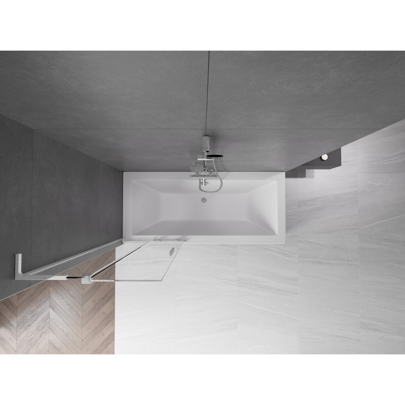 Mexen Velar L parawan nawannowy 2-skrzydłowy rozsuwany 70 x 150 cm, transparent, chrom - 896-070-003-01-01