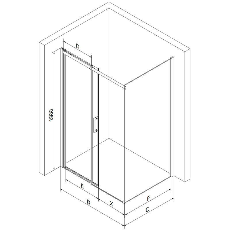Mexen Omega kabina prysznicowa rozsuwana 110 x 80 cm, transparent, czarna - 825-110-080-70-00