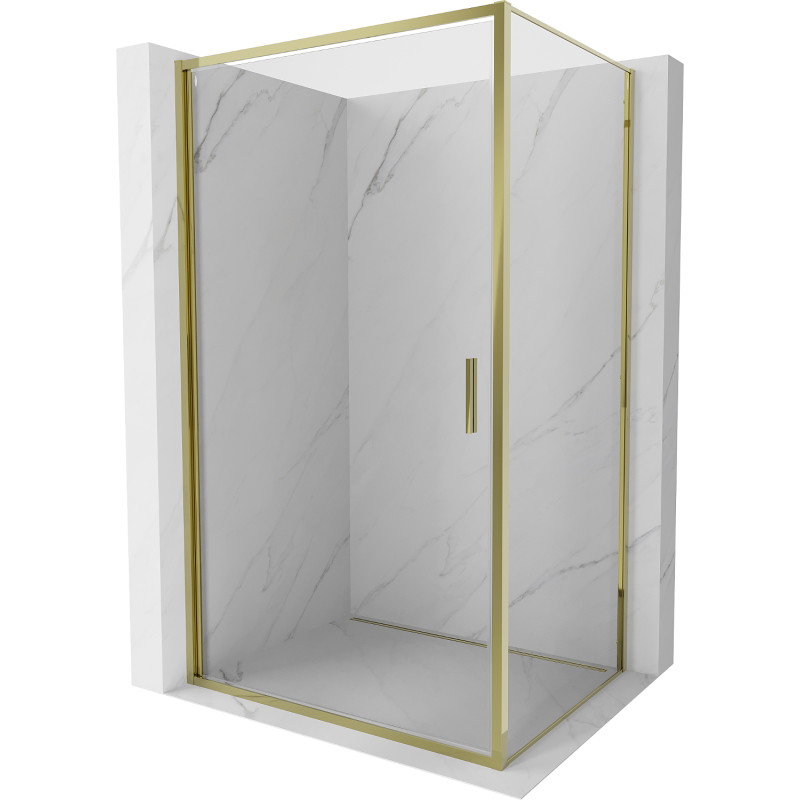Mexen Exo kabina prysznicowa uchylna 85 x 110 cm, transparent, złota - 817-085-110-50-00