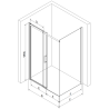 Mexen Omega kabina prysznicowa rozsuwana 120 x 90 cm, transparent, czarna + brodzik Flat, czarny - 825-120-090-70-00-4070B