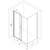 Mexen Omega kabina prysznicowa rozsuwana 130 x 90 cm, grafit, chrom + brodzik Flat, bialy - 825-130-090-01-40-4010