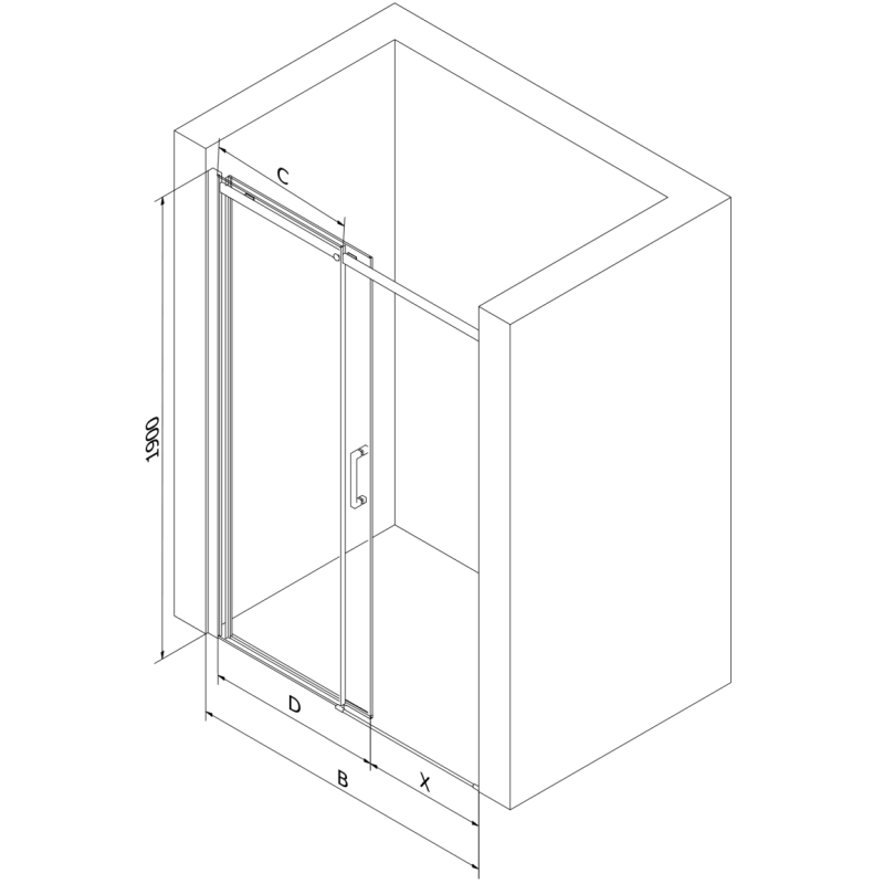 Mexen Omega drzwi prysznicowe rozsuwane 100 cm, transparent, chrom - 825-100-000-01-00