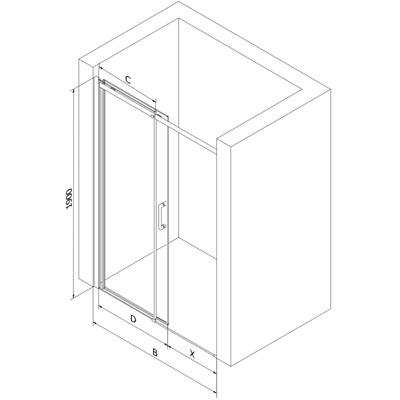 Mexen Omega drzwi prysznicowe rozsuwane 110 cm, transparent, chrom - 825-110-000-01-00