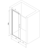 Mexen Omega drzwi prysznicowe rozsuwane 110 cm, grafit, chrom - 825-110-000-01-40