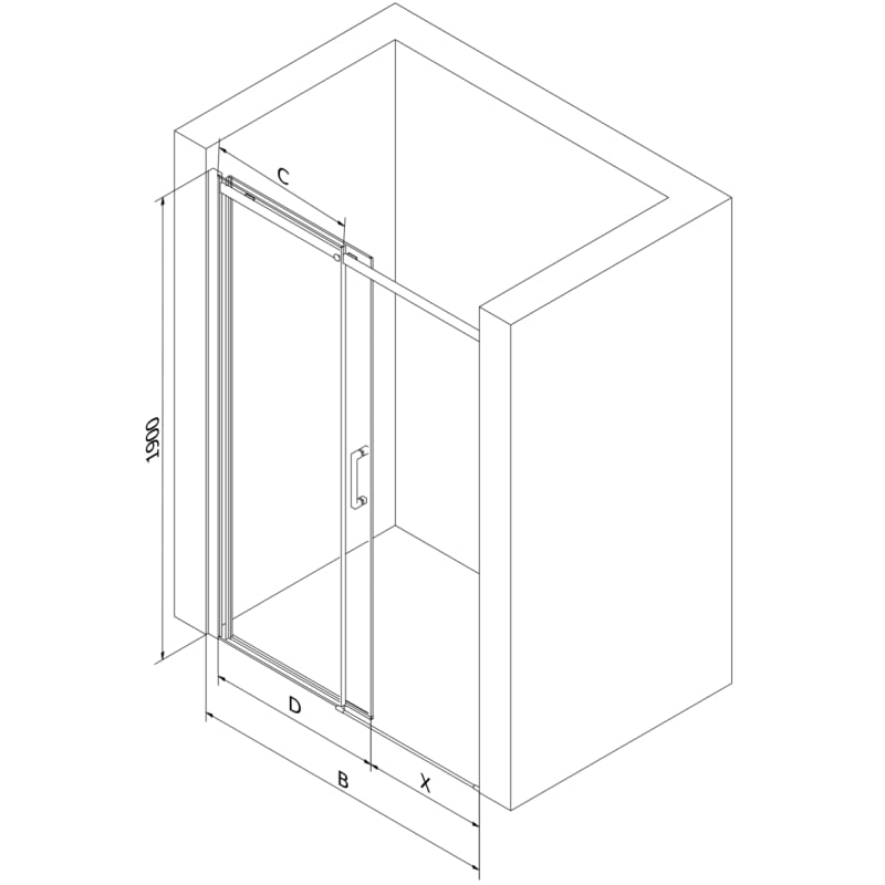 Mexen Omega drzwi prysznicowe rozsuwane 120 cm, transparent, czarne - 825-120-000-70-00