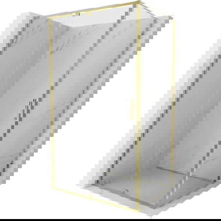 Mexen Exo kabina prysznicowa uchylna 150 x 110 cm, transparent, złota - 819-150-110-50-00