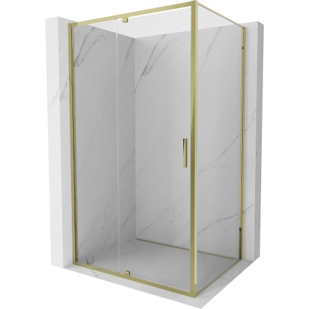 Mexen Exo kabina prysznicowa uchylna 100 x 120 cm, transparent, złota - 819-100-120-50-00