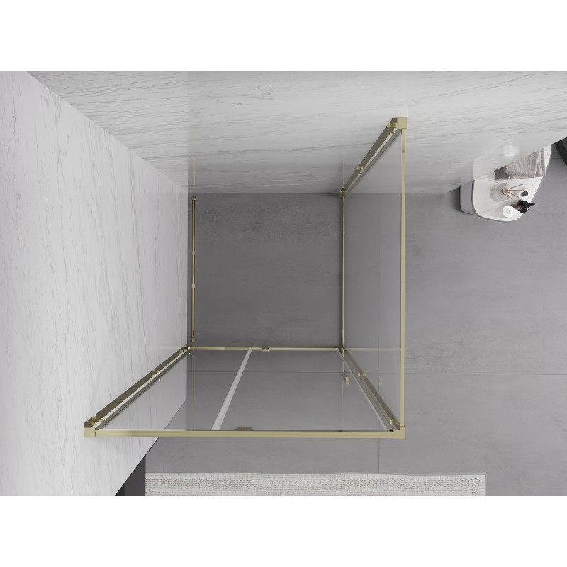 Mexen Exo-R kabina prysznicowa uchylna 120 x 120 cm, transparent, złota - 819-120-120-50-00