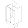 Mexen Omega-3S kabina prysznicowa 3-ścienna, rozsuwana 130x100 cm, transparent, chrom + brodzik Flat - 825-130-100-01-00-3s-4010