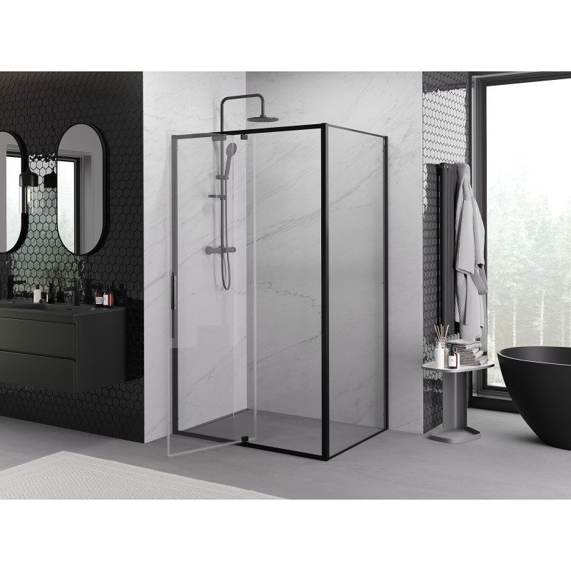 Mexen Exo-R kabina prysznicowa uchylna 130 x 120 cm, transparent, czarna - 819-130-120-70-00
