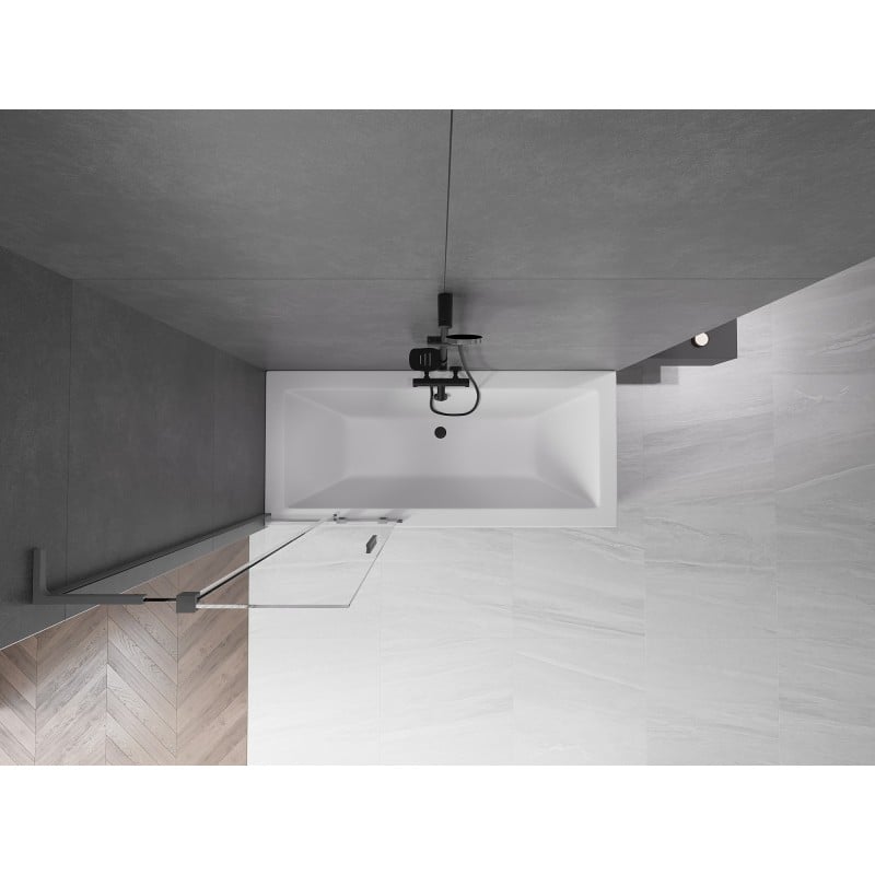 Mexen Velar L parawan nawannowy 2-skrzydłowy rozsuwany 75 x 150 cm, transparent, gun metal - 896-075-003-01-95