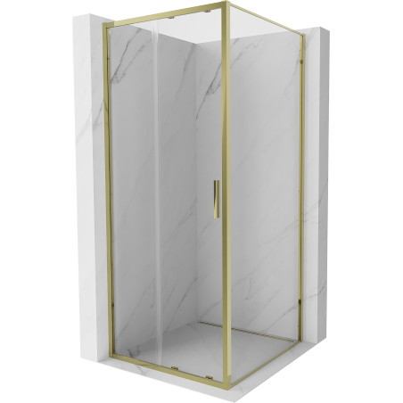 Mexen Exo-S kabina prysznicowa rozsuwana 110 x 110 cm, transparent, złota - 8151-110-110-50-00