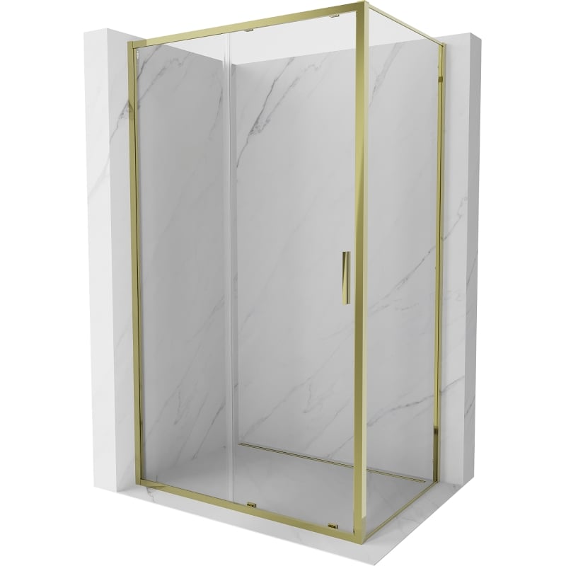 Mexen Exo kabina prysznicowa rozsuwana 140 x 110 cm, transparent, złota - 8151-140-110-50-00