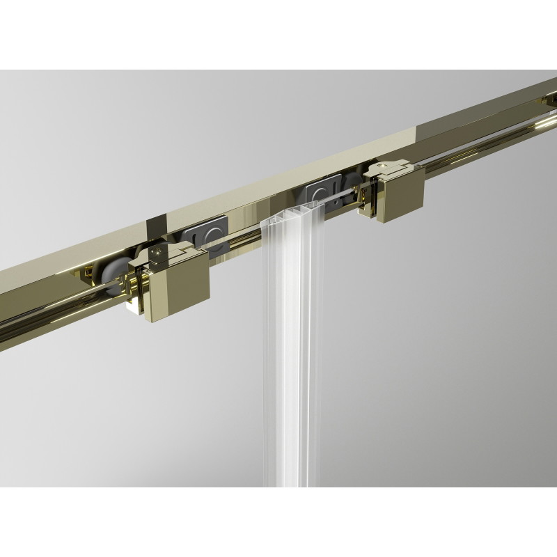 Mexen Exo-S kabina prysznicowa rozsuwana 125 x 120 cm, transparent, złota - 8151-125-120-50-00