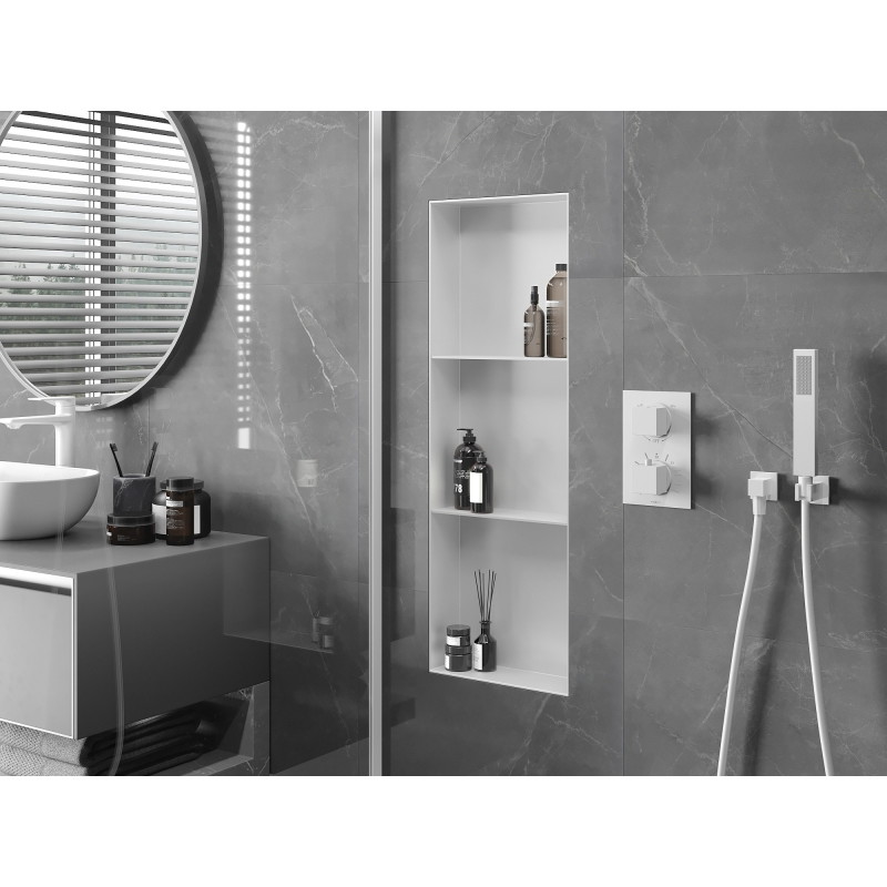 Mexen X-Wall-NR półka wnękowa bez kołnierza z półką 90 x 30 cm, biała - 1921903010S