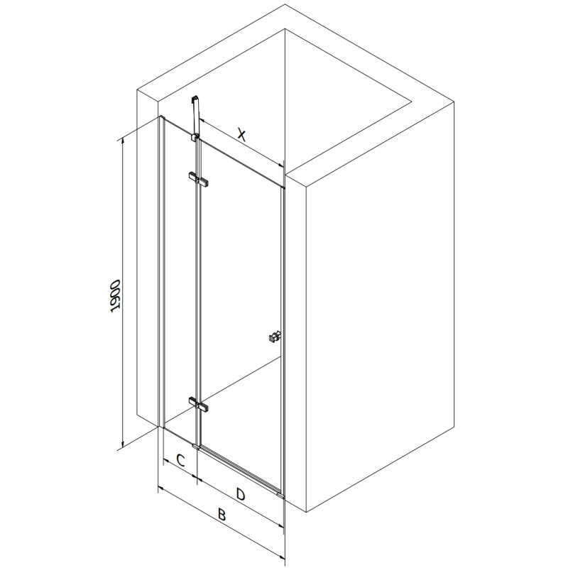 Mexen Roma drzwi prysznicowe uchylne 85 cm, transparent, chrom - 854-085-000-01-00