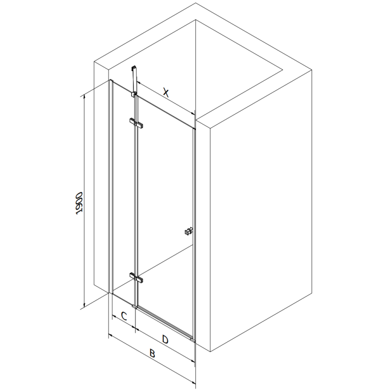 Mexen Roma drzwi prysznicowe uchylne 80 cm, transparent, złote - 854-080-000-50-00