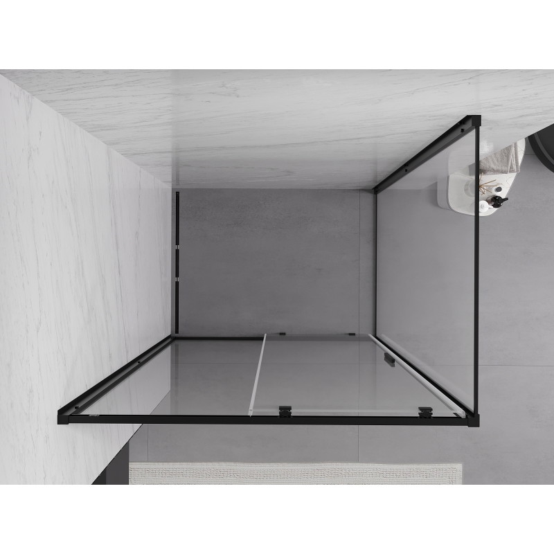 Mexen Exo-S kabina prysznicowa rozsuwana 90 x 110 cm, transparent, czarna - 8151-090-110-70-00
