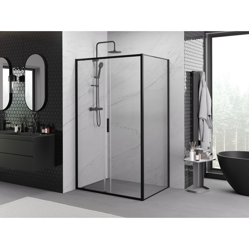 Mexen Exo-S kabina prysznicowa rozsuwana 90 x 110 cm, transparent, czarna - 8151-090-110-70-00