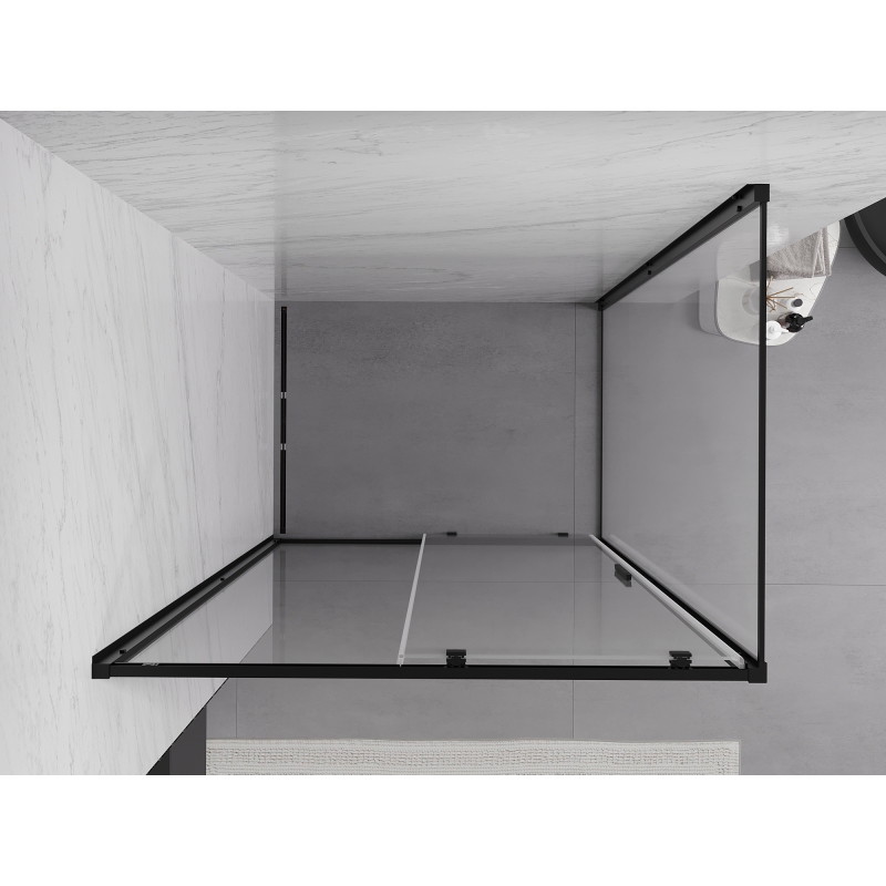 Mexen Exo kabina prysznicowa rozsuwana 135 x 110 cm, transparent, czarna - 8151-135-110-70-00
