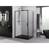 Mexen Exo-S kabina prysznicowa rozsuwana 105 x 120 cm, transparent, czarna - 8151-105-120-70-00