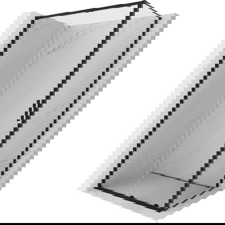 Mexen Exo kabina prysznicowa rozsuwana 160 x 120 cm, transparent, czarna - 8151-160-120-70-00