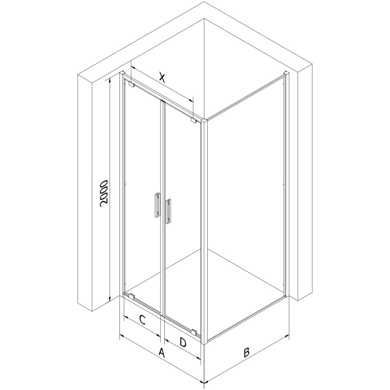 Mexen Exo-BR Duo kabina prysznicowa uchylna 120 x 75 cm, transparent, złota - 8182-120-075-50-00
