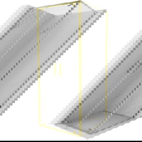 Mexen Exo kabina prysznicowa uchylna 110 x 110 cm, transparent, złota - 8182-110-110-50-00